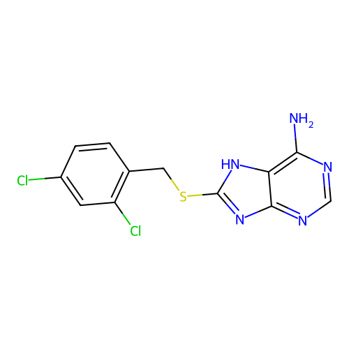 8-(2,4-Dichloro-benzylsulfanyl)-9H-purin-6-ylamine structure