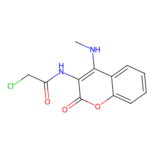 2-Chloro-N-(4-methylamino-2-oxo-2H-chromen-3-yl)-acetamide structure