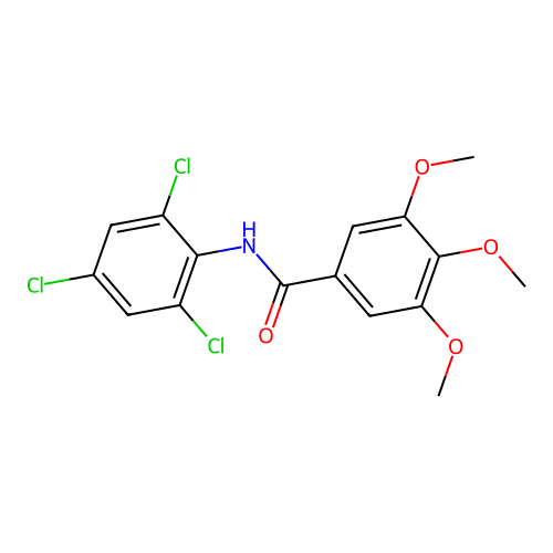 3,4,5-trimethoxy-N-(2,4,6-trichlorophenyl)benzamide structure