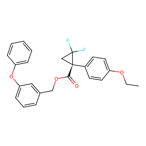 Cyclopropanecarboxylic acid, 2,2-difluoro-1-(4-ethoxyphenyl)-, (3-phenoxyphenyl)methyl ester, (S)- structure