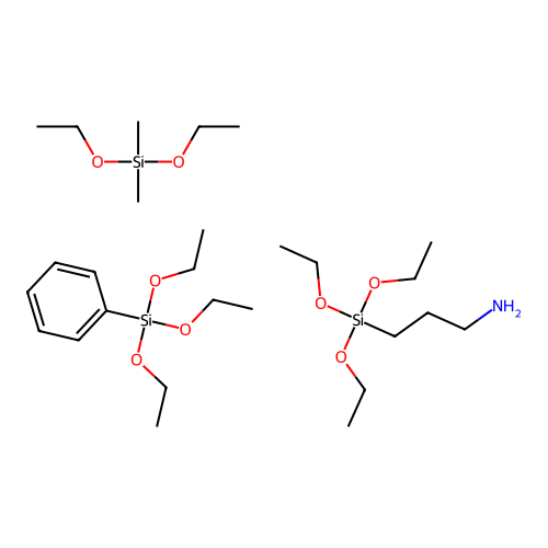 Diethoxy(dimethyl)silane;triethoxy(phenyl)silane;3-triethoxysilylpropan-1-amine structure