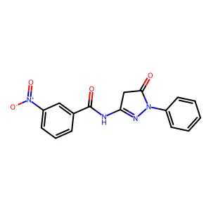 3-nitro-N-(5-oxo-1-phenyl-4,5-dihydro-1H-pyrazol-3-yl)benzamide structure