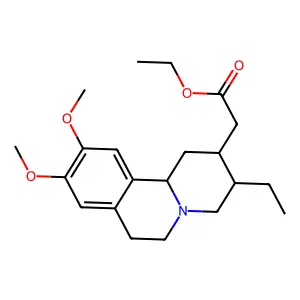 ethyl 2-(3-ethyl-9,10-dimethoxy-2,3,4,6,7,11b-hexahydro-1H-benzo[a]quinolizin-2-yl)acetate structure