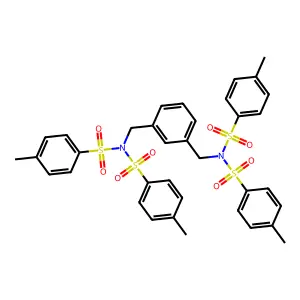N-[[3-[[bis-(4-methylphenyl)sulfonylamino]methyl]phenyl]methyl]-4-methyl-N-(4-methylphenyl)sulfonylbenzenesulfonamide structure
