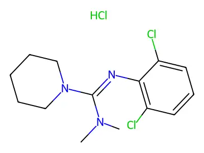 N'-(2,6-Dichlorophenyl)-N,N-dimethyl-1-piperidinecarboxamidine hydrochloride structure