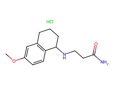 Propionamide, 3-(6-methoxy-1,2,3,4-tetrahydro-1-naphthylamino)-, hydrochloride structure