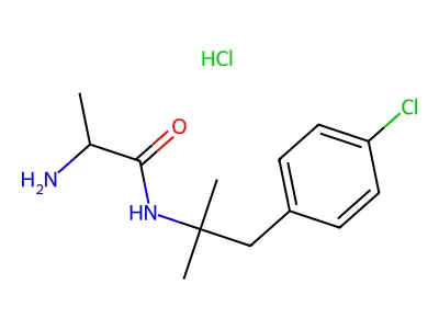 Propionamide, 2-amino-N-(p-chloro-alpha,alpha-dimethyl)-, hydrochloride structure