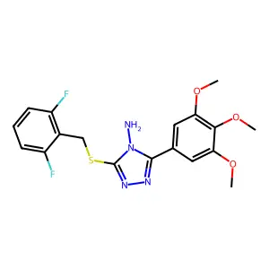 3-((2,6-DI-F-Benzyl)thio)-5-(3,4,5-trimethoxyphenyl)-4H-1,2,4-triazol-4-ylamine structure