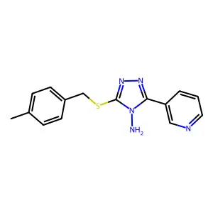 3-(4-Methyl-benzylsulfanyl)-5-pyridin-3-yl-[1,2,4]triazol-4-ylamine structure