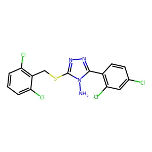 3-[(2,6-dichlorobenzyl)sulfanyl]-5-(2,4-dichlorophenyl)-4H-1,2,4-triazol-4-amine structure