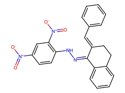 1(2H)-Naphthalenone, 3,4-dihydro-2-(phenylmethylene)-, 2-(2,4-dinitrophenyl)hydrazone structure