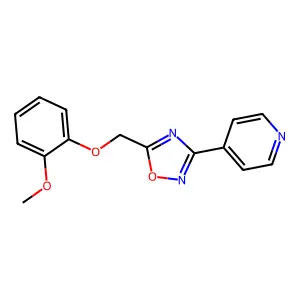 4-{5-[(2-Methoxyphenoxy)methyl]-1,2,4-oxadiazol-3-yl}pyridine structure