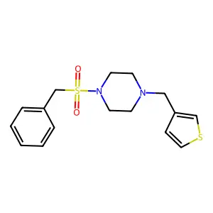 1-Benzylsulfonyl-4-(thiophen-3-ylmethyl)piperazine structure