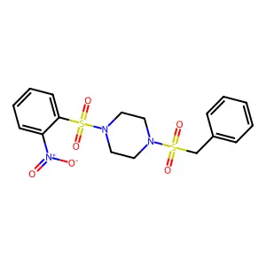 1-Benzylsulfonyl-4-(2-nitrophenyl)sulfonylpiperazine structure
