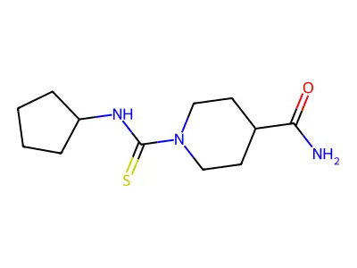 1-(Cyclopentylcarbamothioyl)piperidine-4-carboxamide structure
