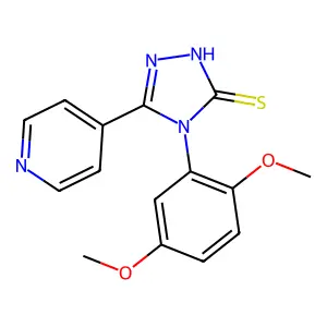 4-(2,5-dimethoxyphenyl)-5-(pyridin-4-yl)-4H-1,2,4-triazole-3-thiol structure