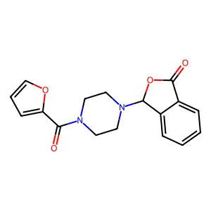 3-[4-(furan-2-ylcarbonyl)piperazin-1-yl]-2-benzofuran-1(3H)-one structure