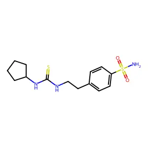 1-Cyclopentyl-3-[2-(4-sulfamoylphenyl)ethyl]thiourea structure