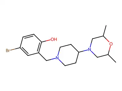 4-Bromo-2-[[4-(2,6-dimethylmorpholin-4-yl)piperidin-1-yl]methyl]phenol structure