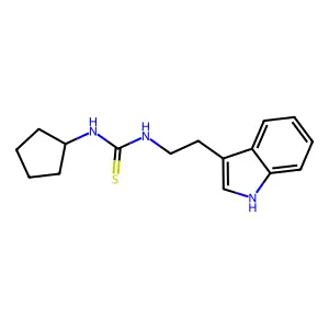 1-cyclopentyl-3-[2-(1H-indol-3-yl)ethyl]thiourea structure