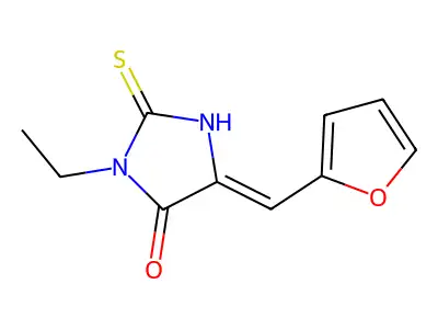 4-Imidazolidinone, 3-ethyl-5-(2-furanylmethylene)-2-thioxo- structure