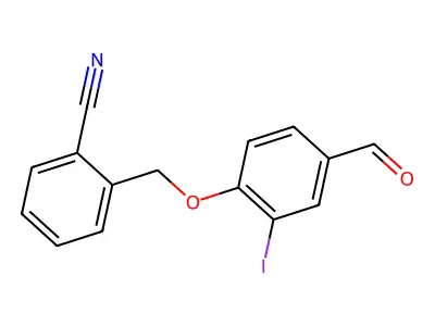 2-[(4-Formyl-2-iodophenoxy)methyl]benzonitrile structure