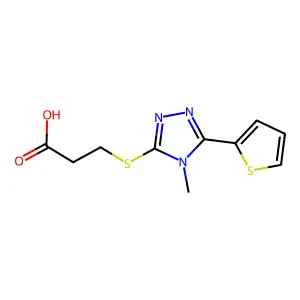 3-[(4-methyl-5-thiophen-2-yl-1,2,4-triazol-3-yl)sulfanyl]propanoic Acid structure