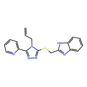 2-({[4-(prop-2-en-1-yl)-5-(pyridin-2-yl)-4H-1,2,4-triazol-3-yl]sulfanyl}methyl)-1H-benzimidazole structure