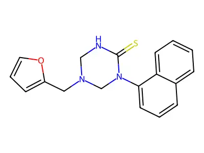 5-(Furan-2-ylmethyl)-1-naphthalen-1-yl-1,3,5-triazinane-2-thione structure
