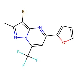3-Bromo-5-(furan-2-yl)-2-methyl-7-(trifluoromethyl)pyrazolo[1,5-a]pyrimidine structure