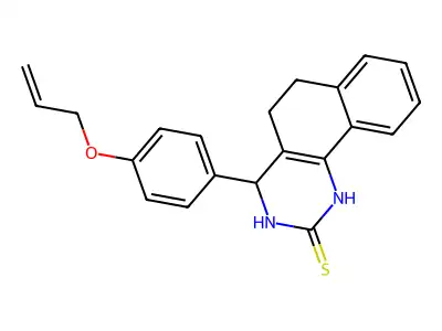 4-(4-prop-2-enoxyphenyl)-3,4,5,6-tetrahydro-1H-benzo[h]quinazoline-2-thione structure