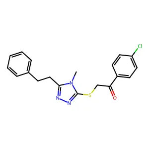 1-(4-chlorophenyl)-2-[(4-methyl-5-phenethyl-1,2,4-triazol-3-yl)sulfanyl]ethanone structure