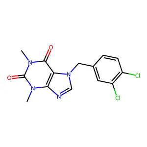 7-(3,4-dichlorobenzyl)-1,3-dimethyl-3,7-dihydro-1H-purine-2,6-dione structure