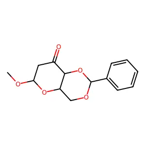 Methyl 4,6-O-benzylidene-2-deoxyhexopyranosid-3-ulose structure