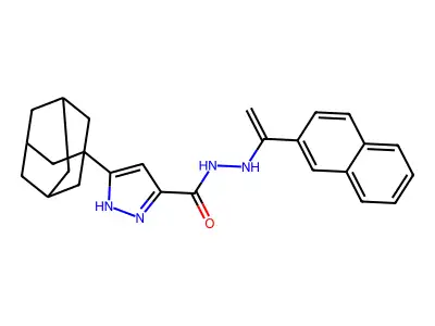 5-(1-adamantyl)-N'-(1-naphthalen-2-ylethenyl)-1H-pyrazole-3-carbohydrazide structure
