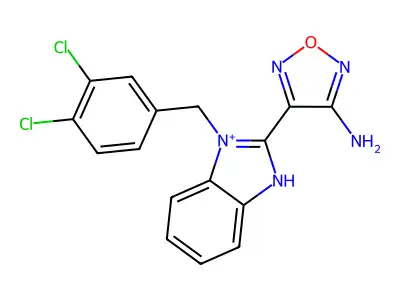 4-[1-[(3,4-dichlorophenyl)methyl]benzimidazol-1-ium-2-ylidene]-1,2,5-oxadiazol-3-amine structure