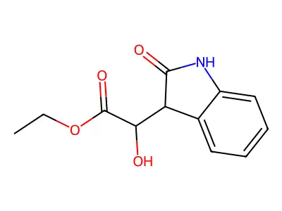 Ethyl 2,3-dihydro-alpha-hydroxy-2-oxo-3-indoleacetate structure