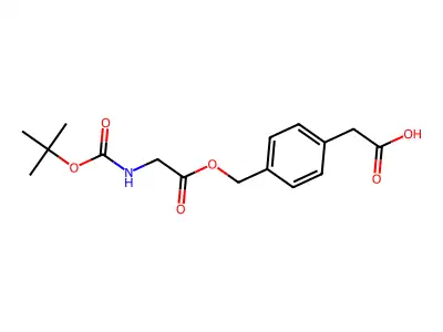 2-(4-((2-((tert-Butoxycarbonyl)amino)acetoxy)methyl)phenyl)acetic acid structure