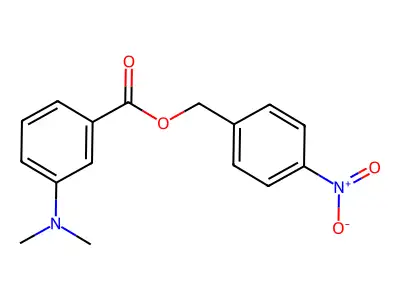 Benzoic acid, 3-(dimethylamino)-, (4-nitrophenyl)methyl ester structure