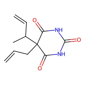5-But-3-en-2-yl-5-prop-2-enyl-1,3-diazinane-2,4,6-trione structure