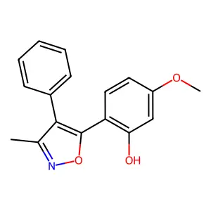 5-Methoxy-2-(3-methyl-4-phenyl-1,2-oxazol-5-yl)phenol structure