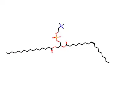 1-Palmitoyl-2-oleoyl-sn-glycero-3-phosphocholine structure