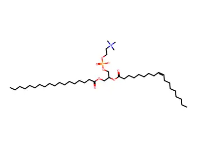 1-Stearoyl-2-oleoyl-sn-glycero-3-phosphocholine(1+) structure