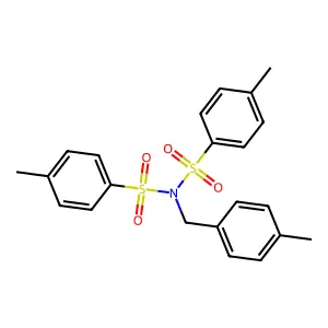 4-methyl-N-[(4-methylphenyl)methyl]-N-(4-methylphenyl)sulfonylbenzenesulfonamide structure