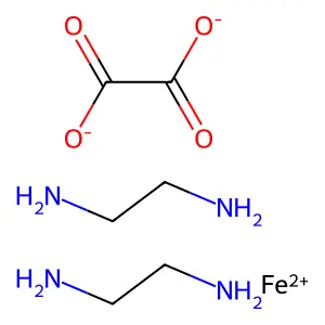 Iron, bis(1,2-ethanediamine-N,N')(ethanedioato(2-)-O,O')-, (OC-6-22)- structure