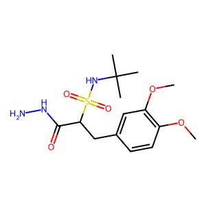 N-tert-butyl-3-(3,4-dimethoxyphenyl)-1-hydrazinyl-1-oxopropane-2-sulfonamide structure