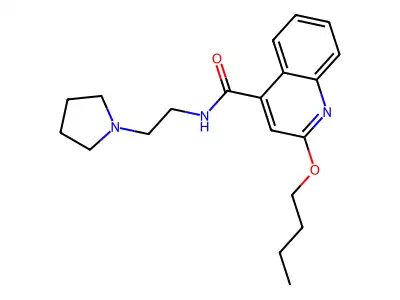Cinchoninamide, 2-butoxy-N-(2-(1-pyrrolidinyl)ethyl)- structure