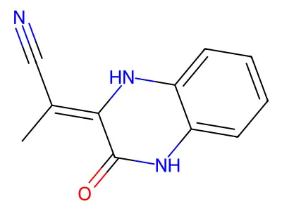 2-(3-Oxo-1,4-dihydroquinoxalin-2-ylidene)propanenitrile structure