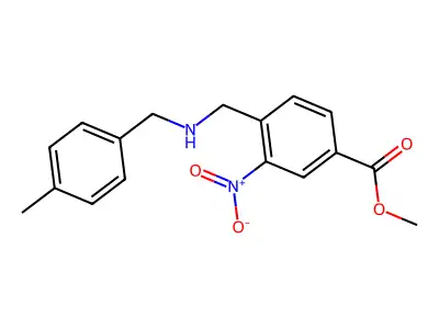 4-[(4-Methyl-benzylamino)-methyl]-3-nitro-benzoic acid methyl ester structure