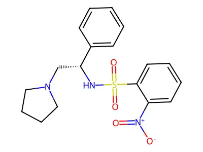 (S)-2-Nitro-N-(1-phenyl-2-pyrrolidin-1-YL-ethyl)-benzenesulfonamide structure
